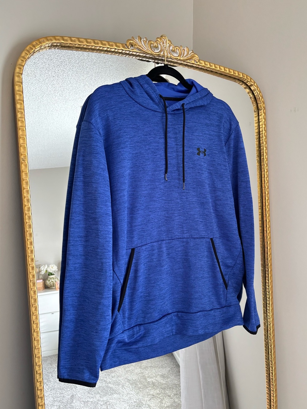 Under Armor Blue Hooded Sweatshirt with Black Drawstrings
